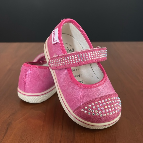 Primigi pink studded Mary Jane, pink leather, size 5.5 - Picture 4 of 10